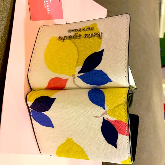 Kate spade micro tri fold wallet lemon zest - Picture 9 of 13